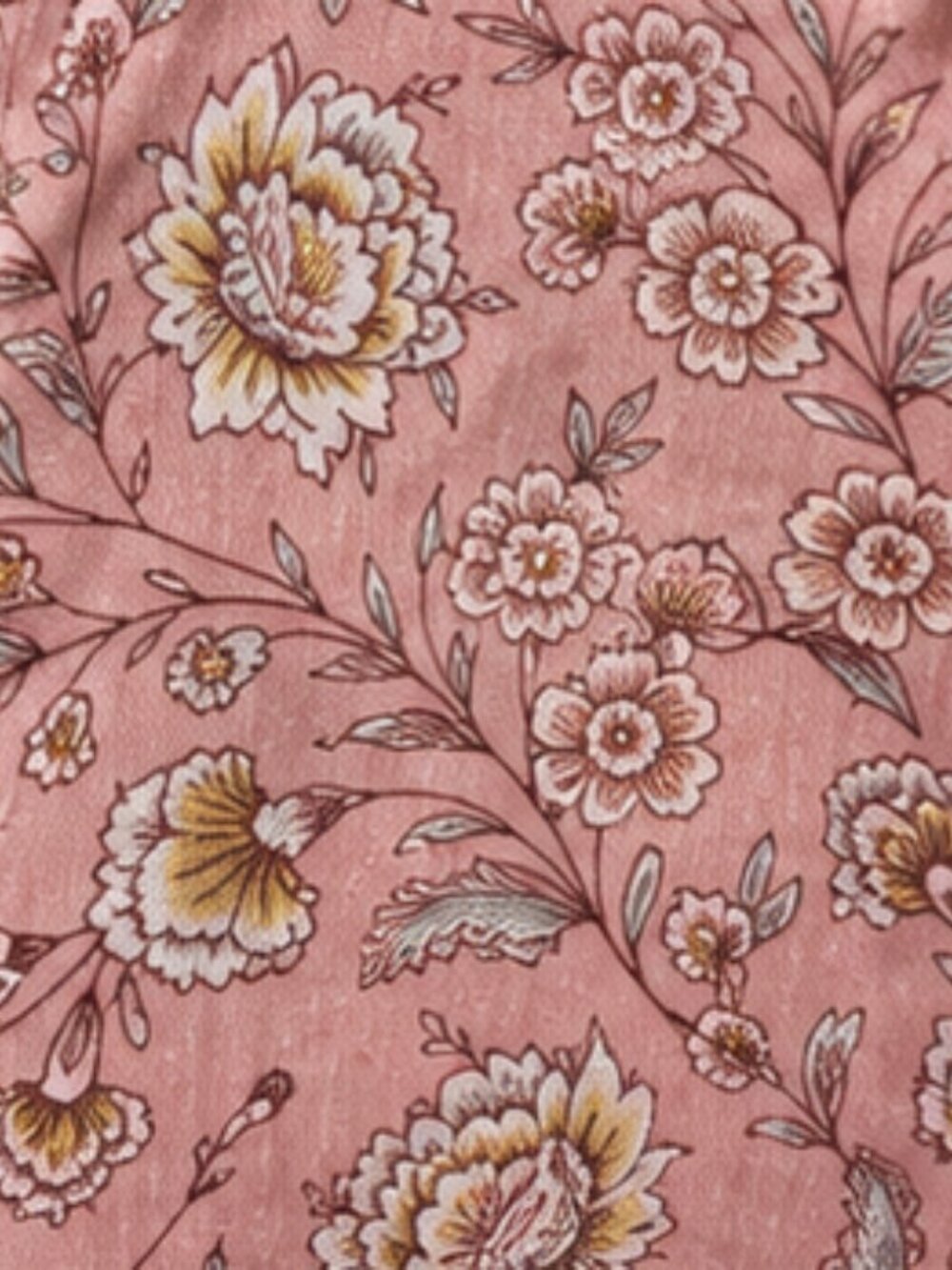 DR2 Dusty Rose Floral Peplum Blouse Size Medium Boho Cottagecore Lightweight Top - Picture 4 of 6